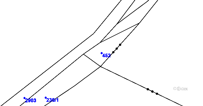 Parcela st. 452 v KÚ Kurojedy, Katastrální mapa