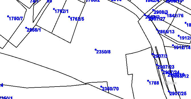 Parcela st. 2350/8 v KÚ Kurojedy, Katastrální mapa