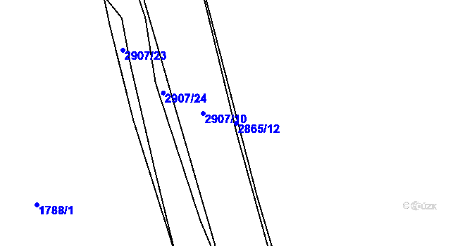 Parcela st. 2865/12 v KÚ Kurojedy, Katastrální mapa