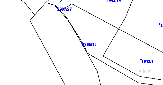 Parcela st. 2865/13 v KÚ Kurojedy, Katastrální mapa