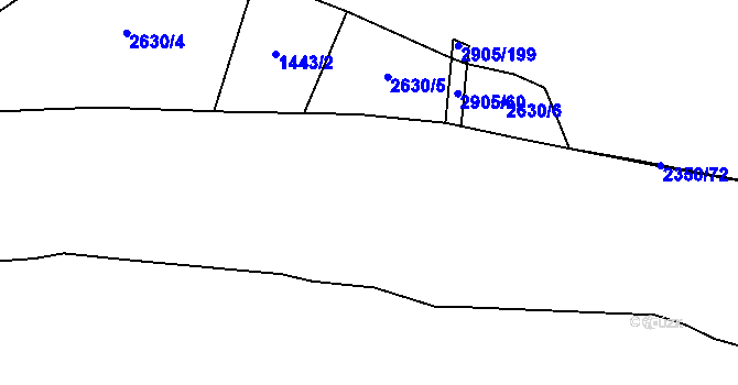 Parcela st. 2905/58 v KÚ Kurojedy, Katastrální mapa