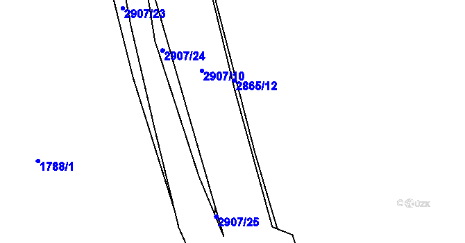 Parcela st. 2907/12 v KÚ Kurojedy, Katastrální mapa