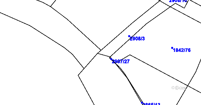 Parcela st. 2908/2 v KÚ Kurojedy, Katastrální mapa