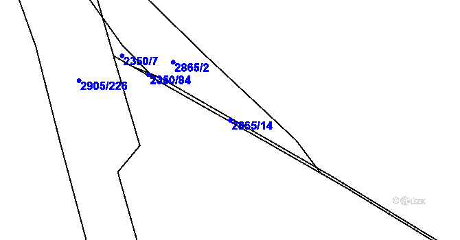 Parcela st. 2865/14 v KÚ Kurojedy, Katastrální mapa