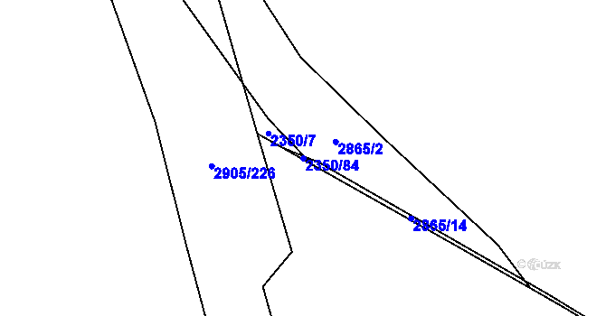 Parcela st. 2350/84 v KÚ Kurojedy, Katastrální mapa