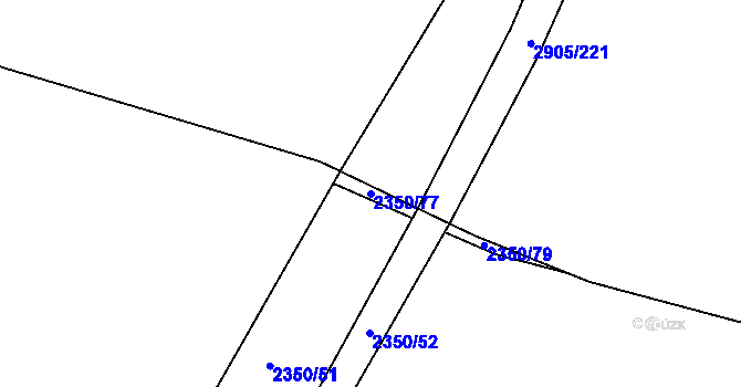 Parcela st. 2350/77 v KÚ Kurojedy, Katastrální mapa