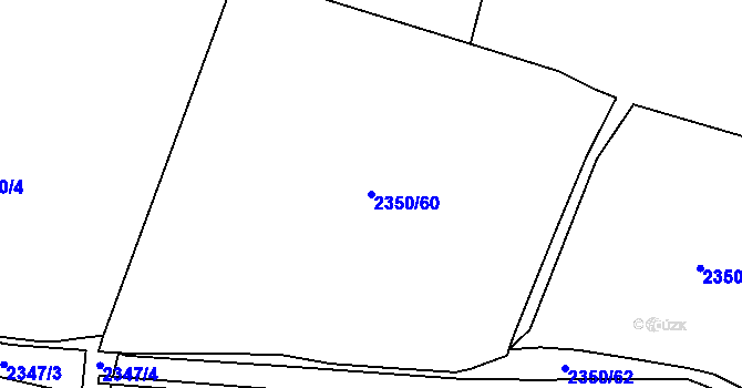 Parcela st. 2350/60 v KÚ Kurojedy, Katastrální mapa