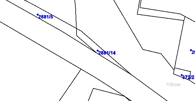 Parcela st. 2881/14 v KÚ Kurojedy, Katastrální mapa
