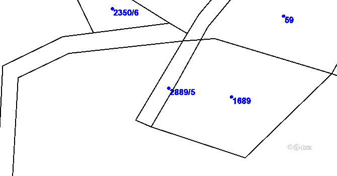 Parcela st. 2889/5 v KÚ Kurojedy, Katastrální mapa