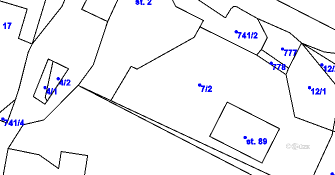 Parcela st. 7/3 v KÚ Málkovice, Katastrální mapa