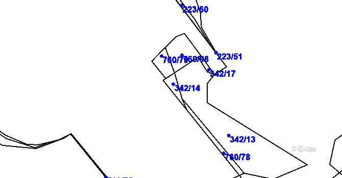 Parcela st. 223/6 v KÚ Málkovice, Katastrální mapa