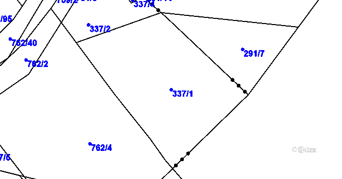 Parcela st. 337/1 v KÚ Málkovice, Katastrální mapa