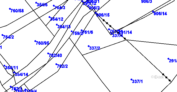 Parcela st. 337/2 v KÚ Málkovice, Katastrální mapa