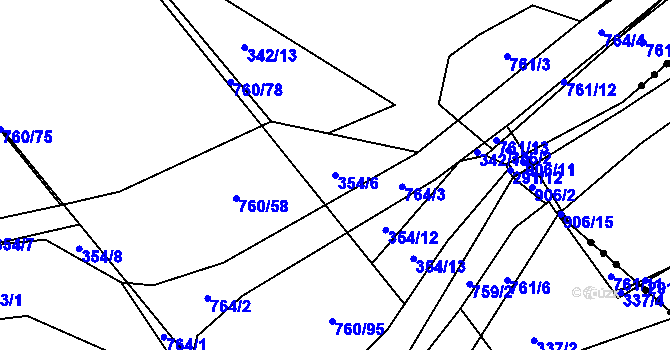 Parcela st. 354/6 v KÚ Málkovice, Katastrální mapa