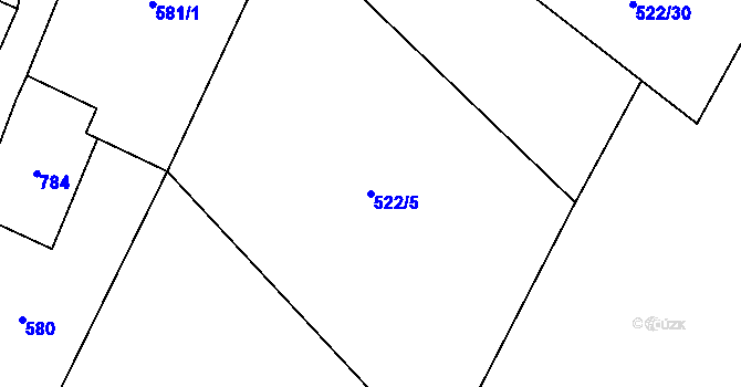Parcela st. 522/5 v KÚ Málkovice, Katastrální mapa