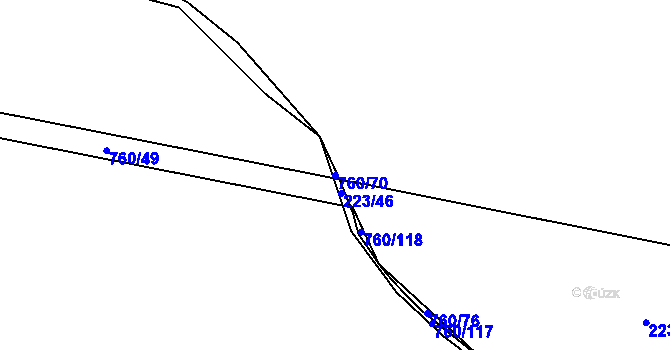 Parcela st. 760/70 v KÚ Málkovice, Katastrální mapa