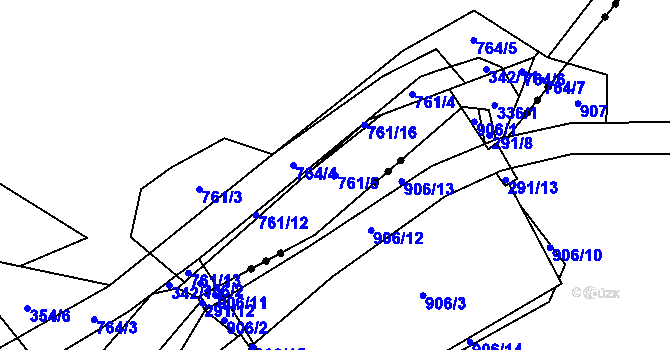 Parcela st. 761/5 v KÚ Málkovice, Katastrální mapa