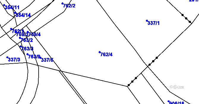 Parcela st. 762/4 v KÚ Málkovice, Katastrální mapa