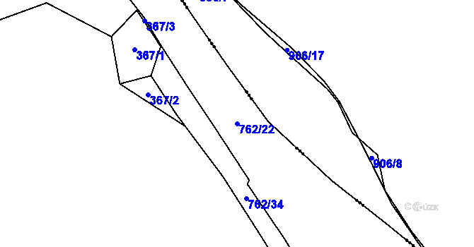 Parcela st. 762/22 v KÚ Málkovice, Katastrální mapa