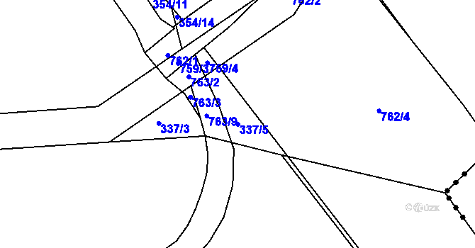 Parcela st. 337/5 v KÚ Málkovice, Katastrální mapa