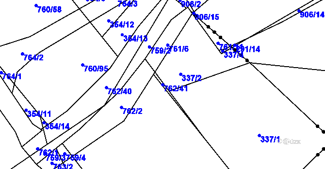 Parcela st. 762/41 v KÚ Málkovice, Katastrální mapa