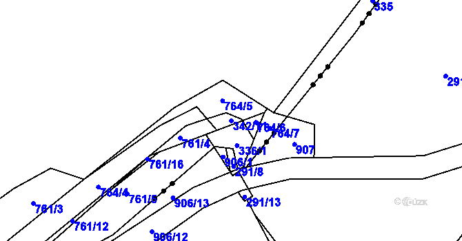 Parcela st. 342/11 v KÚ Málkovice, Katastrální mapa