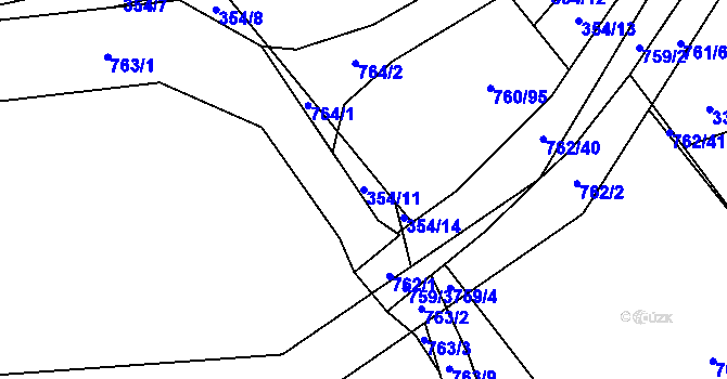 Parcela st. 354/11 v KÚ Málkovice, Katastrální mapa