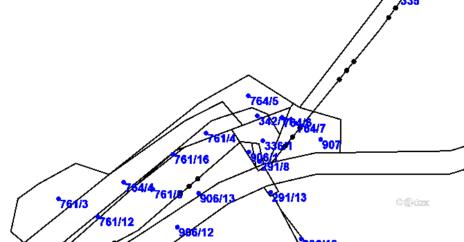 Parcela st. 761/14 v KÚ Málkovice, Katastrální mapa