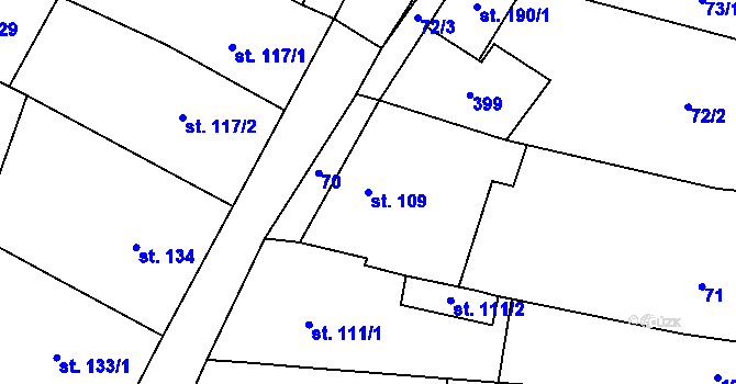 Parcela st. 109 v KÚ Kurovice, Katastrální mapa