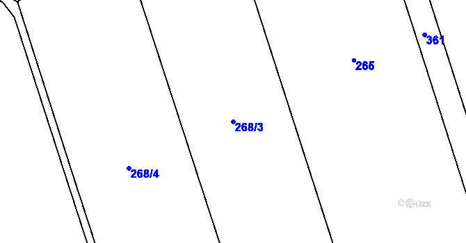 Parcela st. 268/3 v KÚ Kurovice, Katastrální mapa