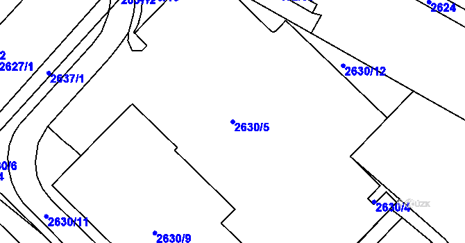 Parcela st. 2630/5 v KÚ Kuřim, Katastrální mapa