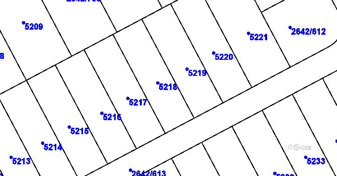 Parcela st. 2642/612 v KÚ Kuřim, Katastrální mapa