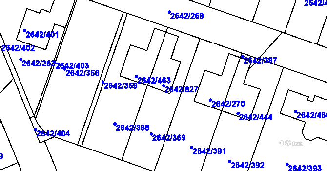 Parcela st. 2642/827 v KÚ Kuřim, Katastrální mapa