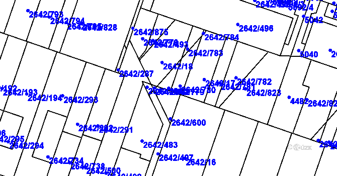 Parcela st. 2642/779 v KÚ Kuřim, Katastrální mapa