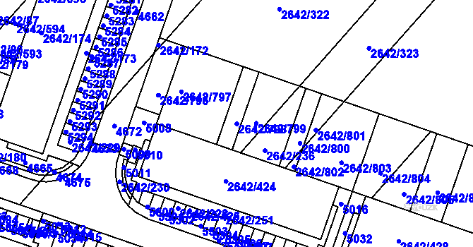 Parcela st. 2642/798 v KÚ Kuřim, Katastrální mapa