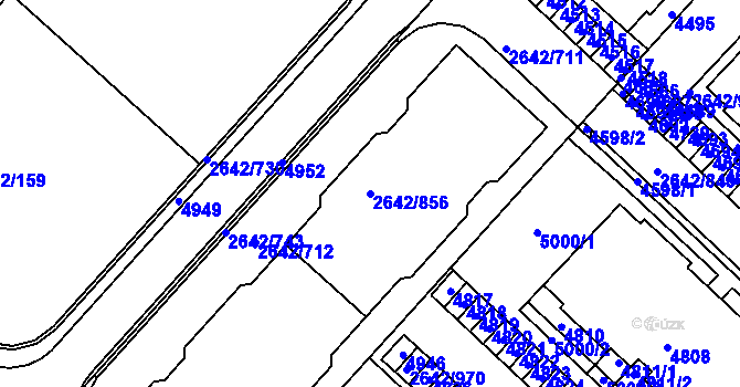 Parcela st. 2642/856 v KÚ Kuřim, Katastrální mapa