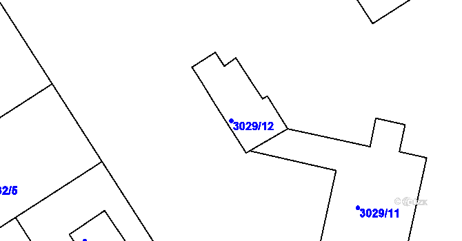 Parcela st. 3029/12 v KÚ Kuřim, Katastrální mapa