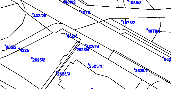 Parcela st. 432/24 v KÚ Kuřim, Katastrální mapa