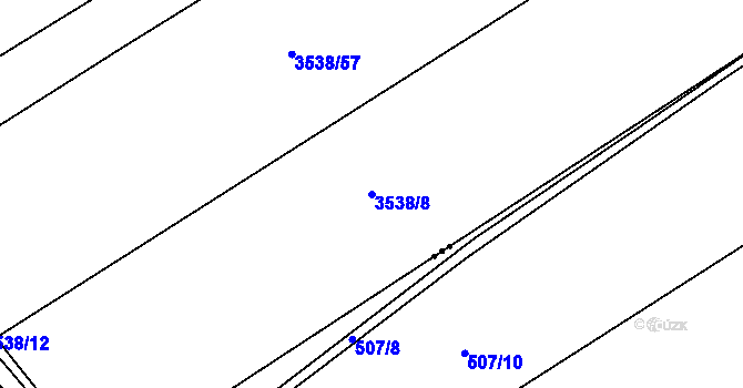 Parcela st. 3538/8 v KÚ Kuřim, Katastrální mapa