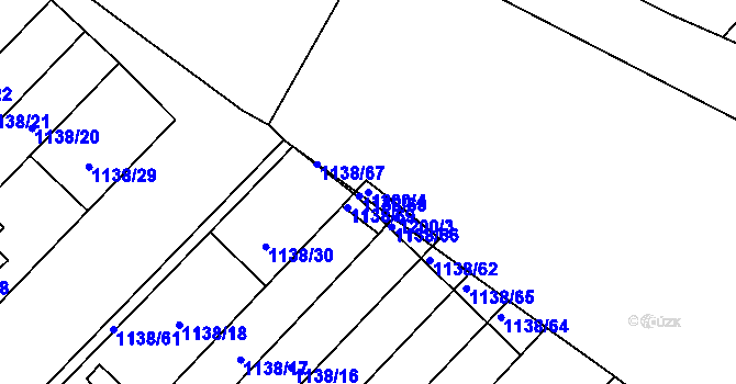 Parcela st. 1200/4 v KÚ Kuřim, Katastrální mapa