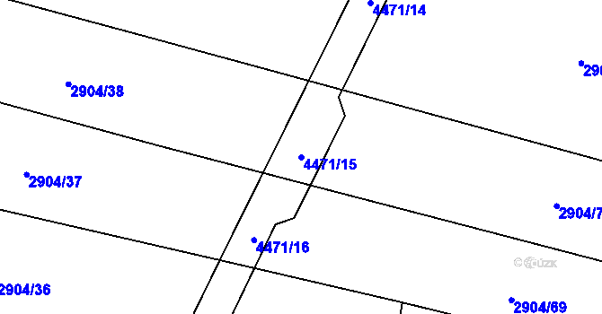 Parcela st. 4471/15 v KÚ Kuřim, Katastrální mapa