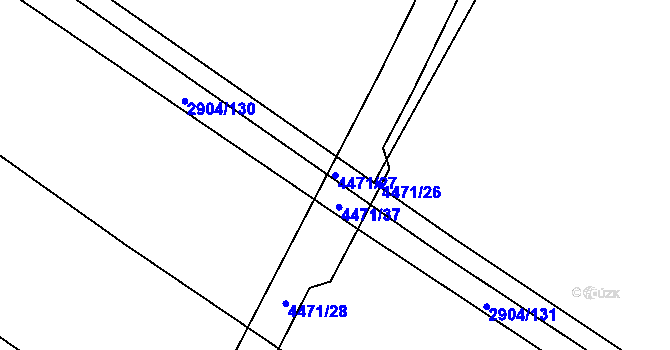 Parcela st. 4471/27 v KÚ Kuřim, Katastrální mapa