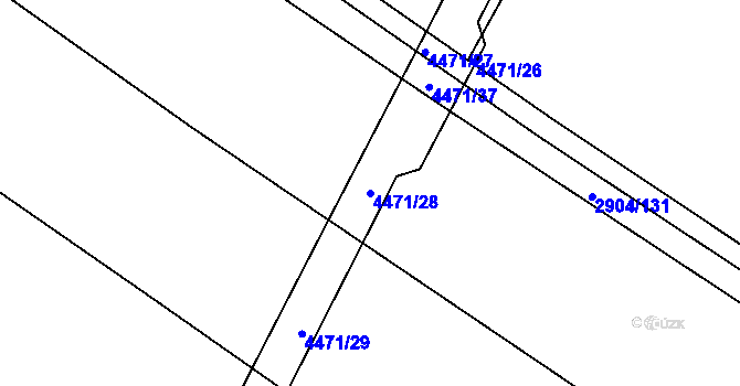 Parcela st. 4471/28 v KÚ Kuřim, Katastrální mapa