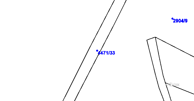 Parcela st. 4471/33 v KÚ Kuřim, Katastrální mapa