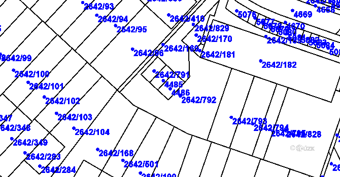 Parcela st. 4486 v KÚ Kuřim, Katastrální mapa