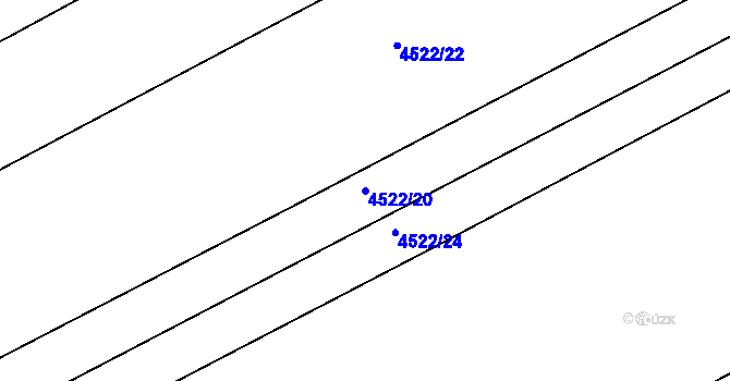 Parcela st. 4522/20 v KÚ Kuřim, Katastrální mapa