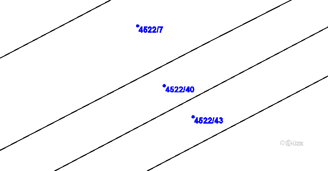 Parcela st. 4522/40 v KÚ Kuřim, Katastrální mapa