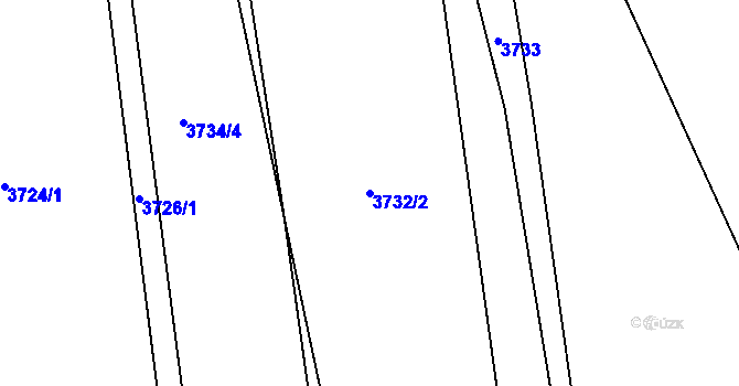 Parcela st. 3732/2 v KÚ Kuřim, Katastrální mapa