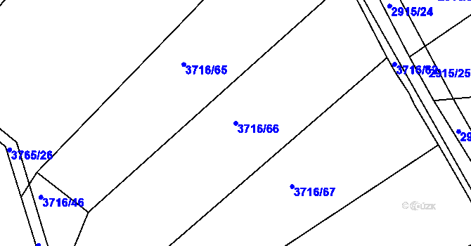 Parcela st. 3716/66 v KÚ Kuřim, Katastrální mapa