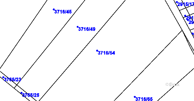 Parcela st. 3716/54 v KÚ Kuřim, Katastrální mapa